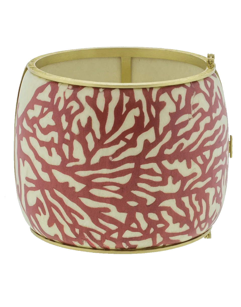 Marquetry Red Coral And Turquoise Bracelet