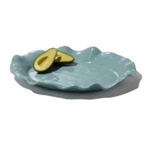 MELAMINE HAVANA ROUND PLATTER - BLUE