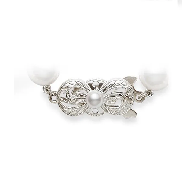 Mikimoto 18K White Gold Cultured White Pearl Necklace & 7mm Stud Earring, 2 Piece Set