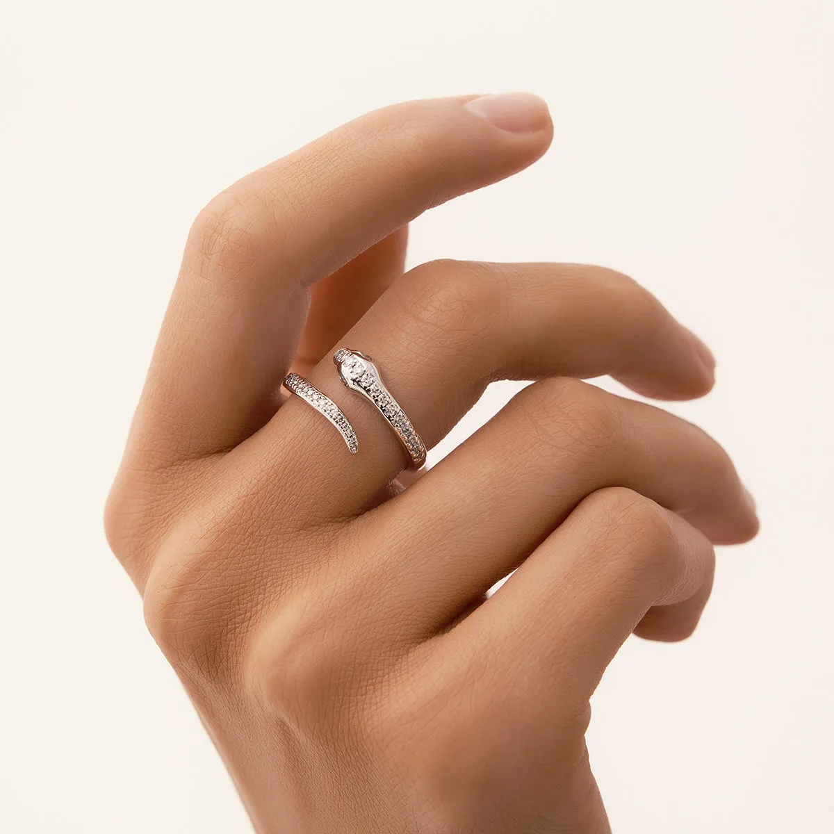 Nagini Snake Coil Ring in Sterling Silver