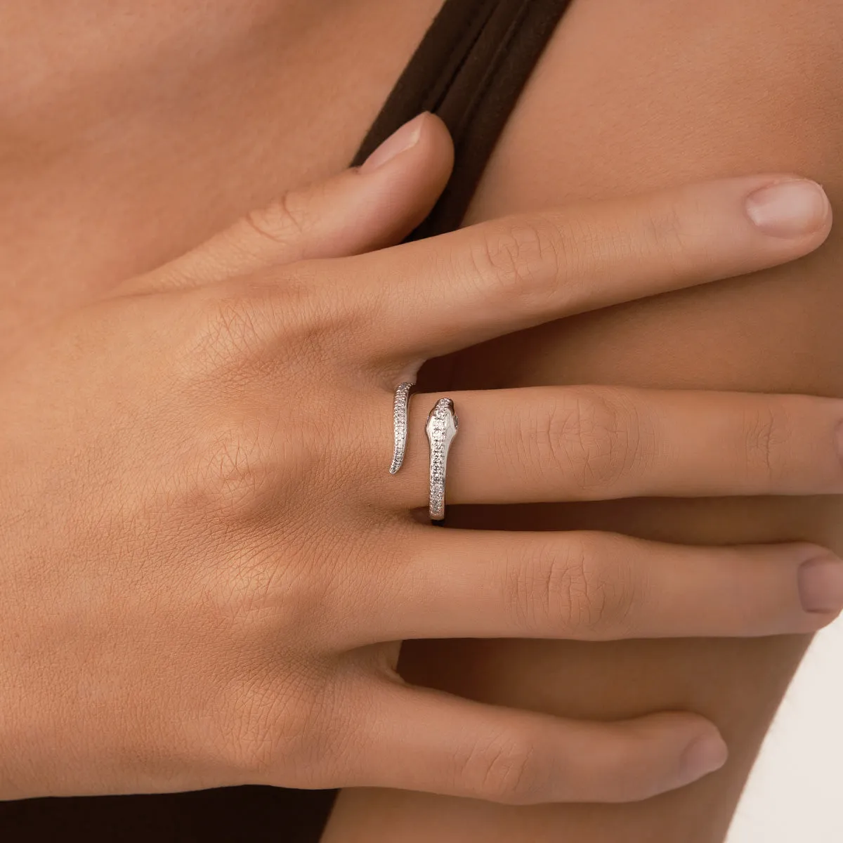 Nagini Snake Coil Ring in Sterling Silver