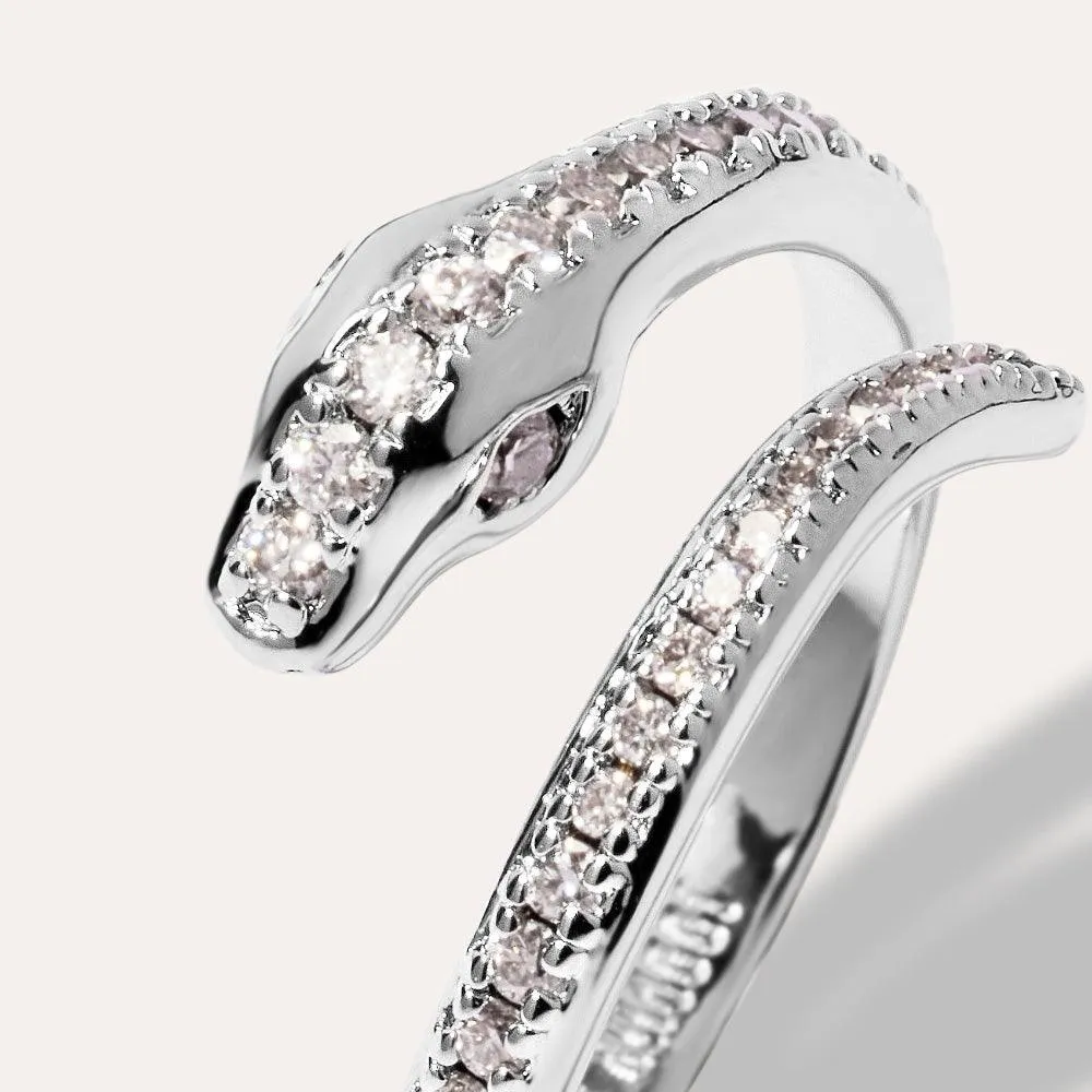 Nagini Snake Coil Ring in Sterling Silver