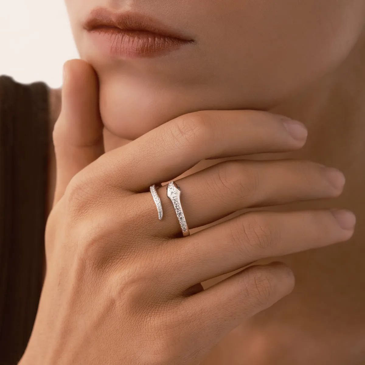 Nagini Snake Coil Ring in Sterling Silver