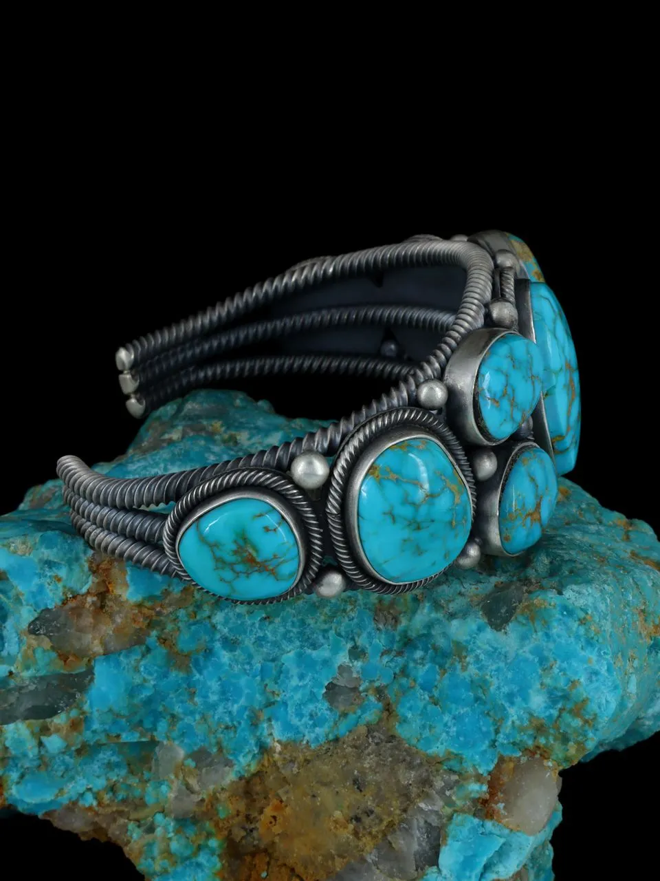 Native American Sterling Silver Natural Royston Turquoise Cuff Bracelet