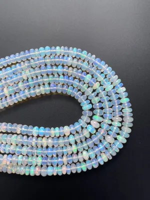 Natural Ethiopian OPAL Faceted Rondelles Beads, Graduated between 4mm to 7mm, 1 strand, AAA Quality, 100% Natural, 17 Inch Strand #opal6