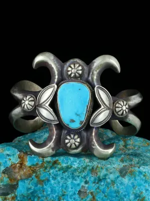 Navajo Sterling Silver Turquoise Cuff Bracelet