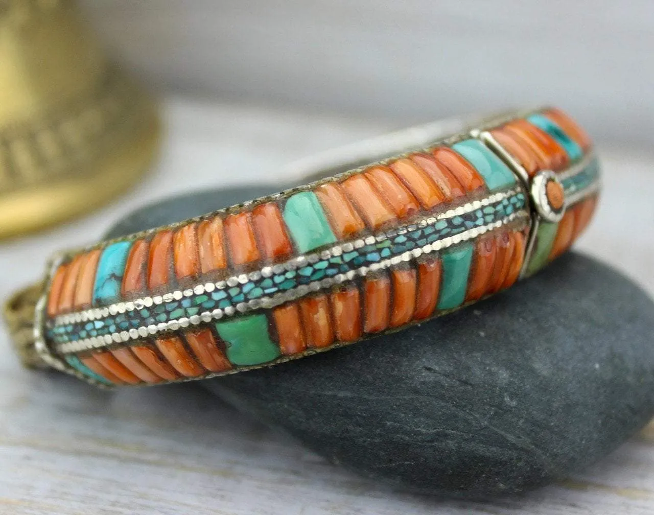 One of a Kind Antique Coral  Dragon Bracelet