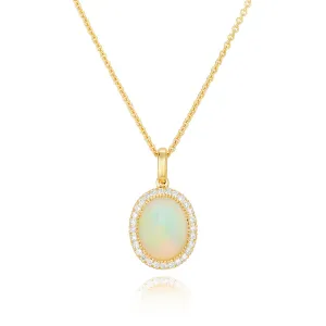 Opal and Diamond Pendant