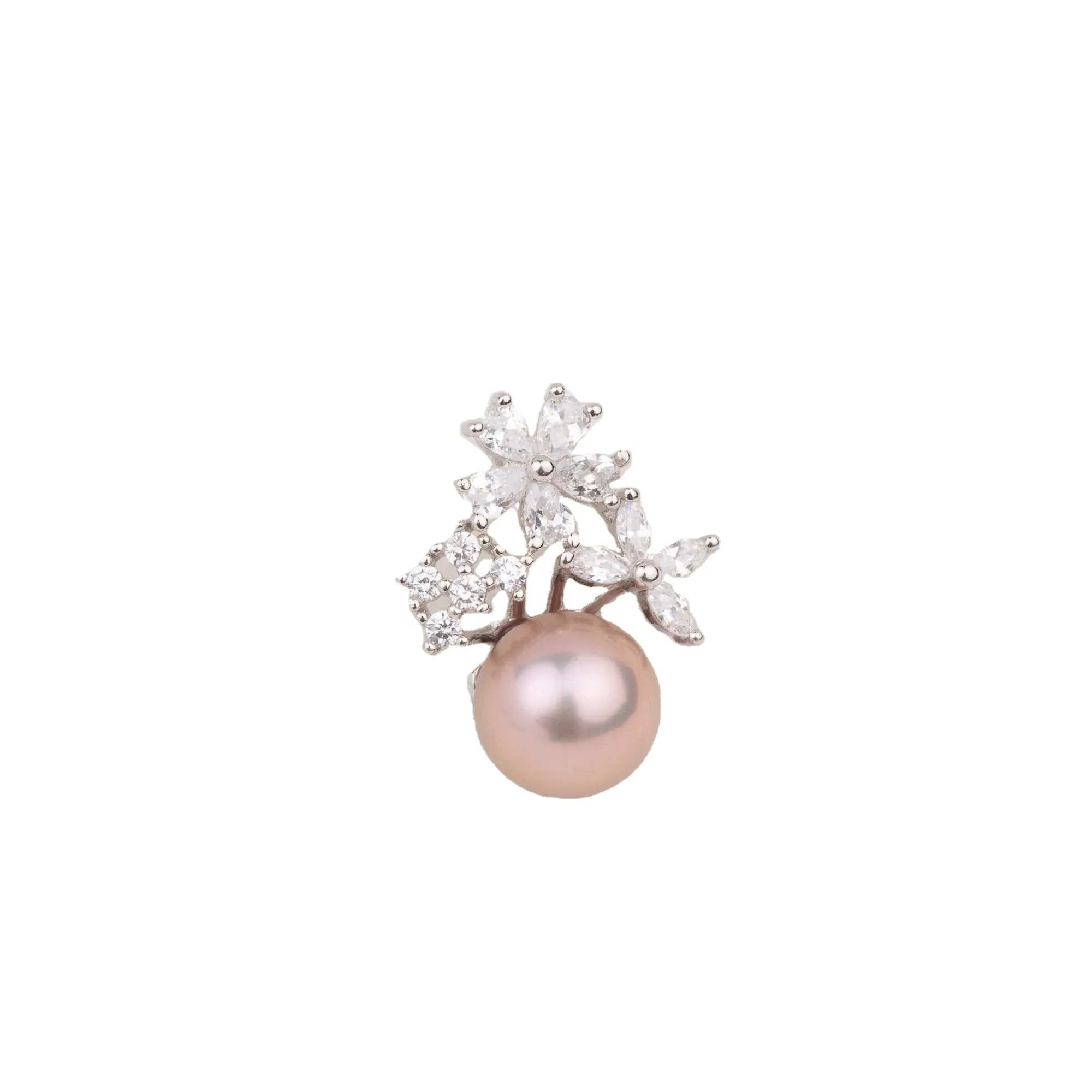 P010747 DIY 7-10mm Natural Freshwater pearl pendant accessory 925 sterling silver engagement jewelry necklace for women