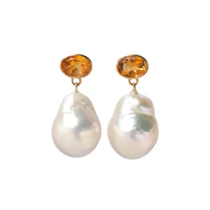 Palazzo Earrings - Dark Citrine