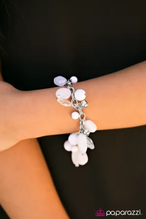 Paparazzi Bracelet ~ Coral Sea - White