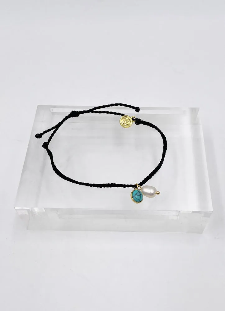 Pear and Turquoise Charm Bracelet by PuraVida