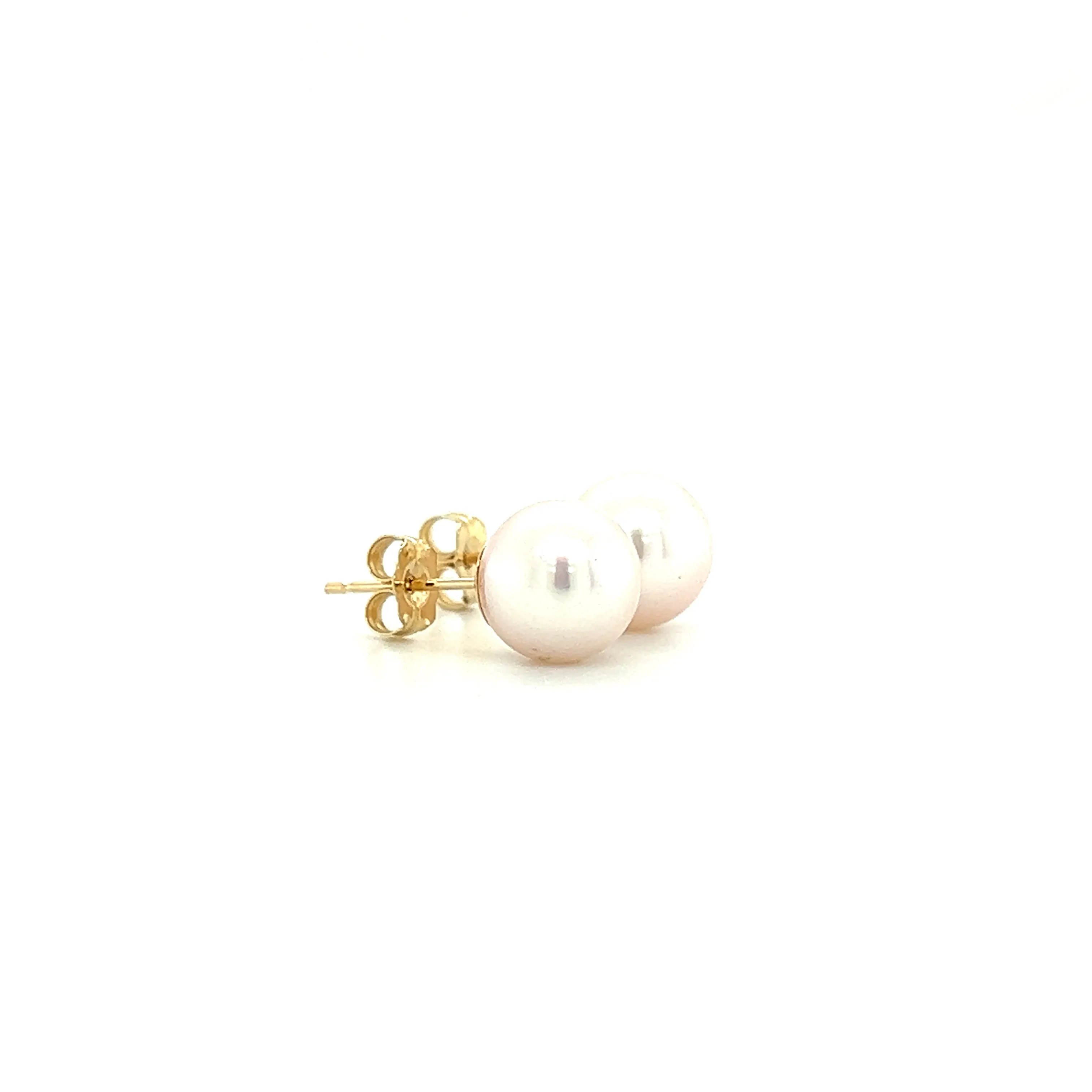 Pearl 8mm Stud Earrings in 14K Gold