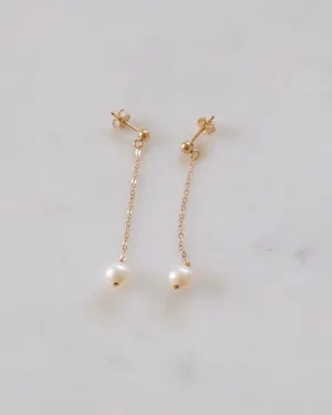 Pearl Drop Stud Earrings