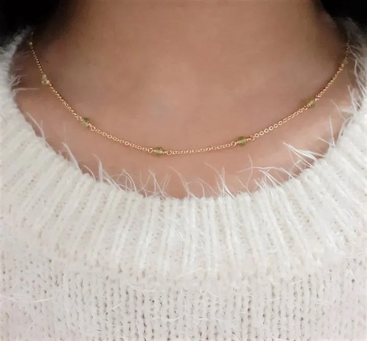 Peridot Beaded Necklace