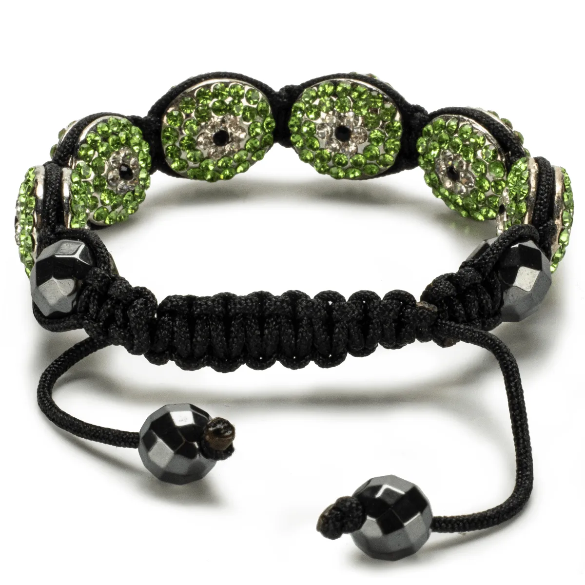 Peridot Crystal Oval Shamballa Bracelet