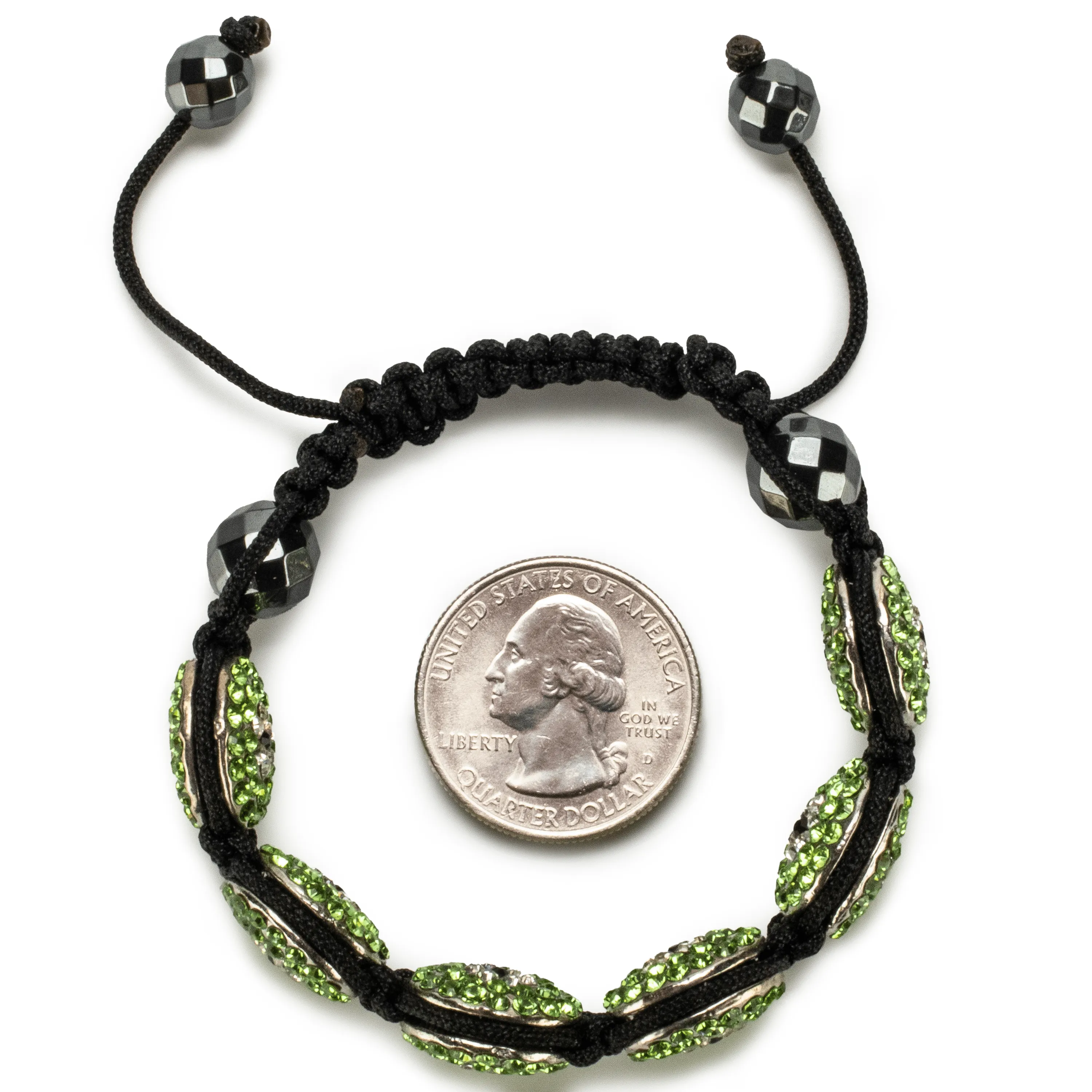 Peridot Crystal Oval Shamballa Bracelet