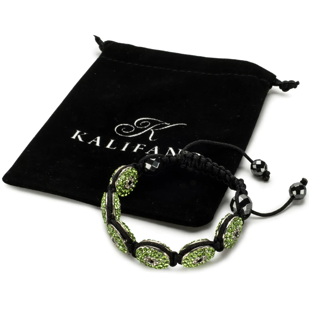 Peridot Crystal Oval Shamballa Bracelet