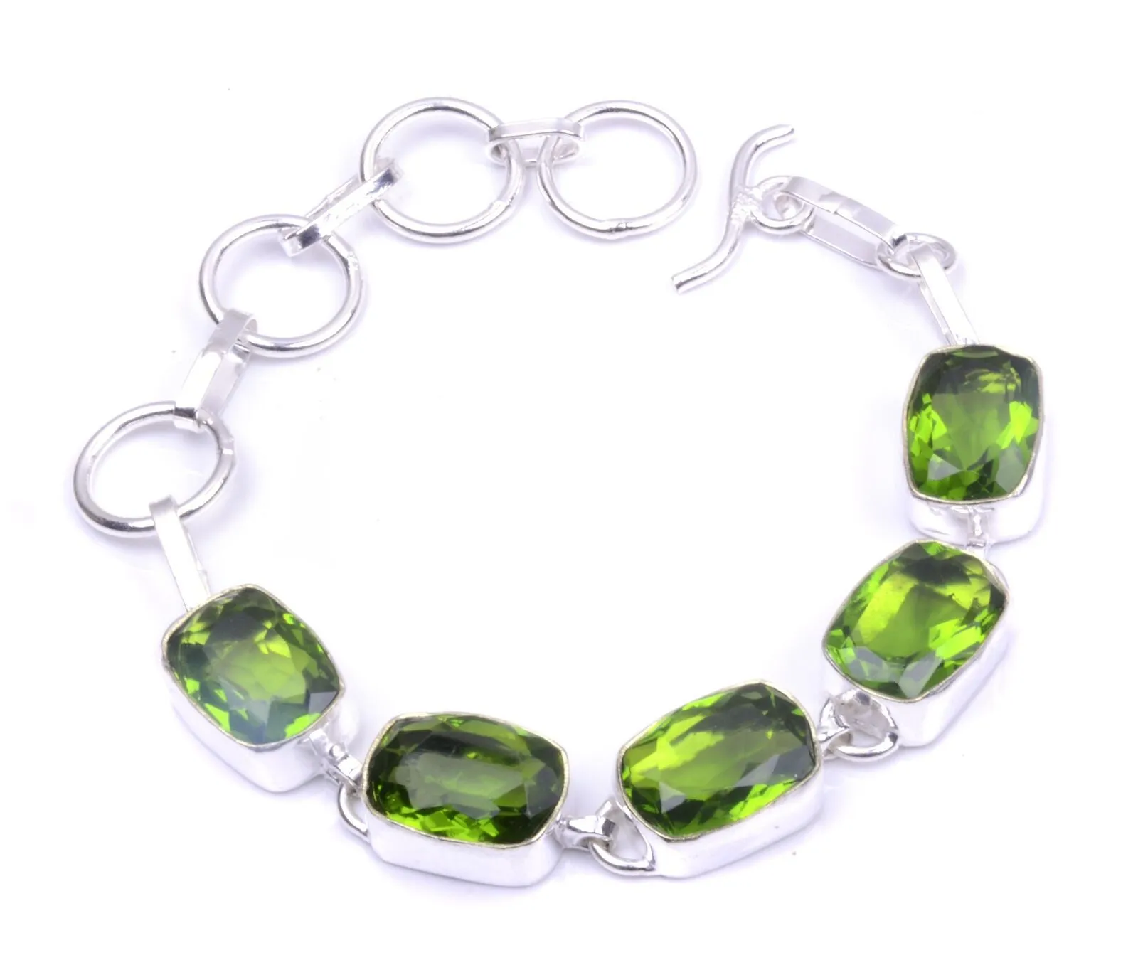 Peridot Quartz Round Handmade Pendant 1.5", Necklace, Ring & Bracelet Set