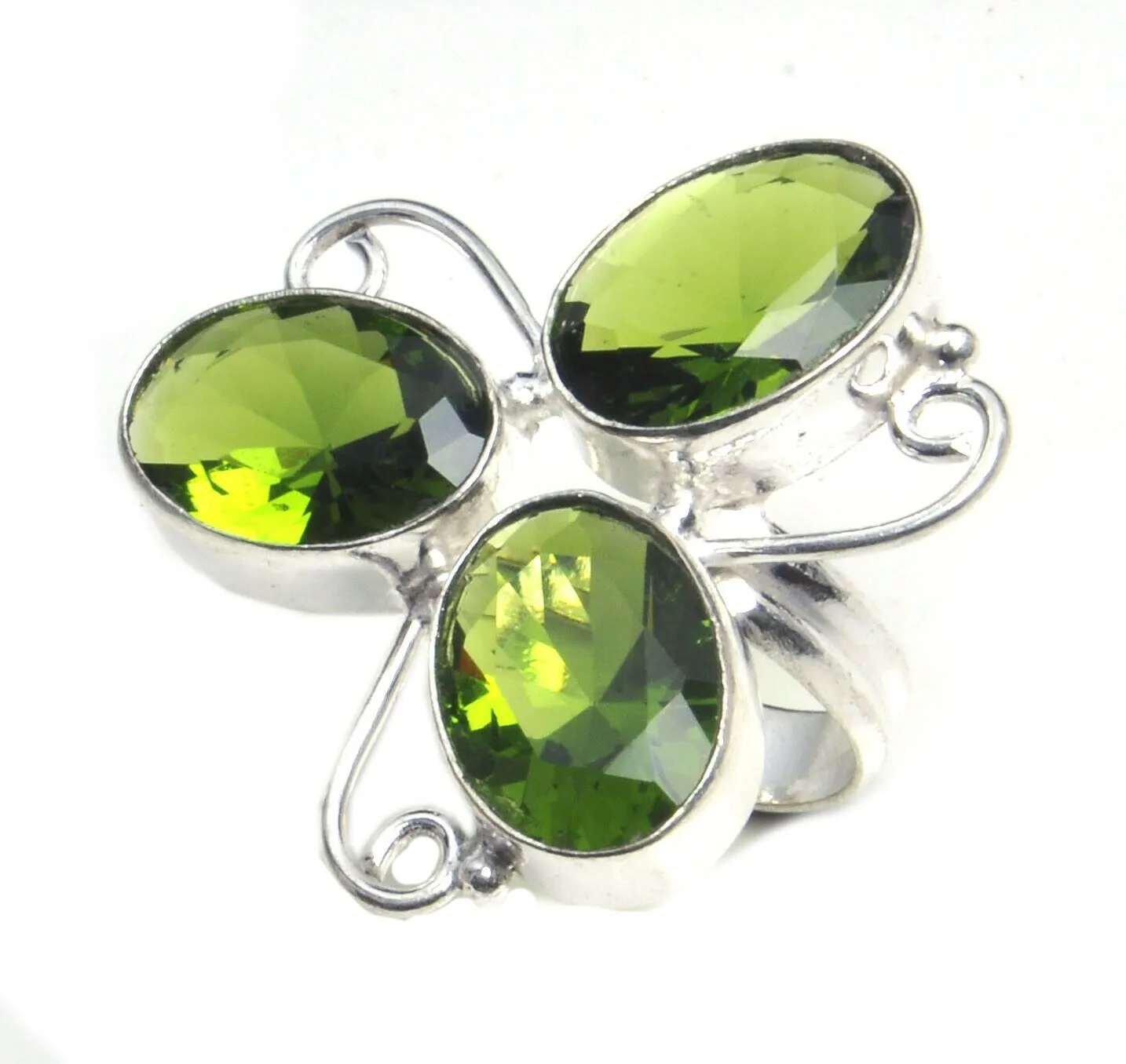 Peridot Quartz Round Handmade Pendant 1.5", Necklace, Ring & Bracelet Set