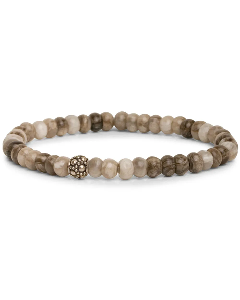 Petoskey Coral Rondelle Beaded Bracelet