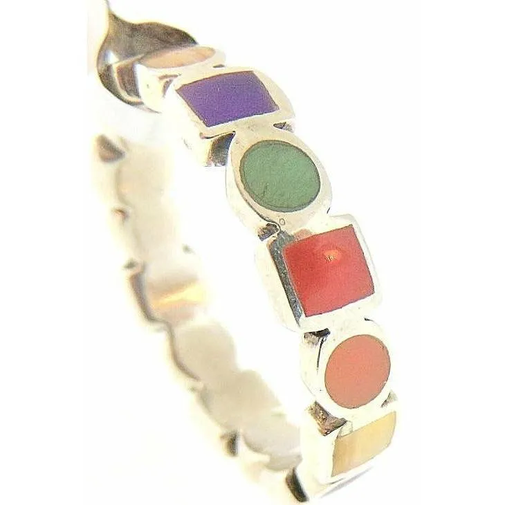 Peyote Bird Designs Dot Dash Multi Stone Ring