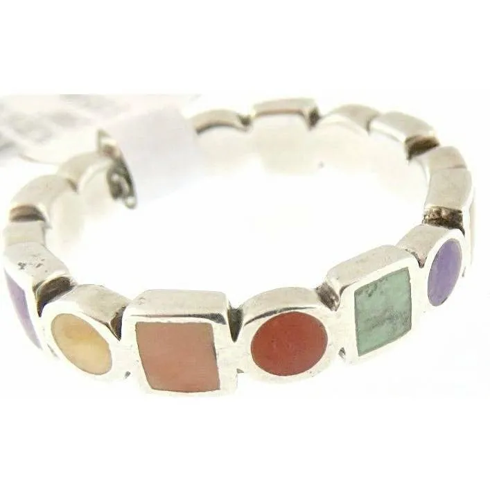 Peyote Bird Designs Dot Dash Multi Stone Ring