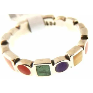 Peyote Bird Designs Dot Dash Multi Stone Ring