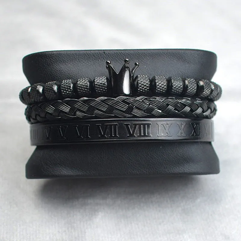 Pineapple Ball Crown Twist Woven Mesh With Diamond Digital Bracelet Set