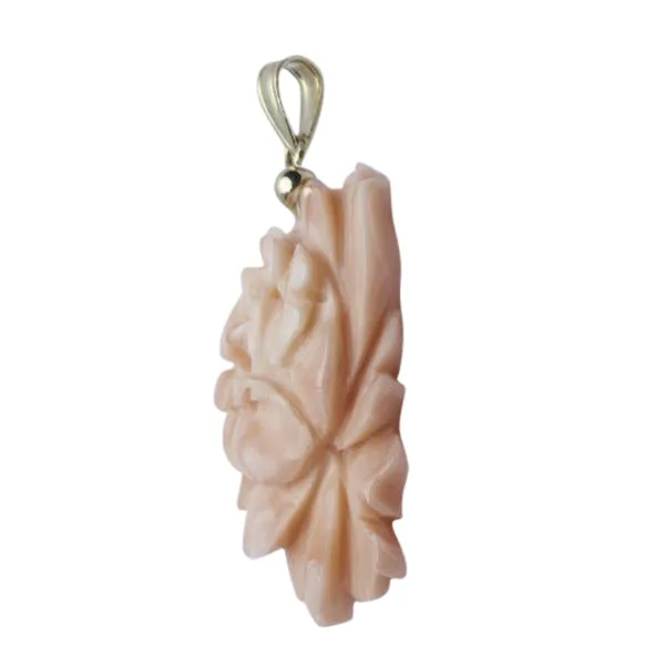 Pink Coral Rose Pendant