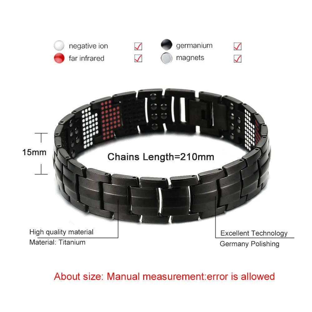 Pure titanium magnetic germanium ion bracelet
