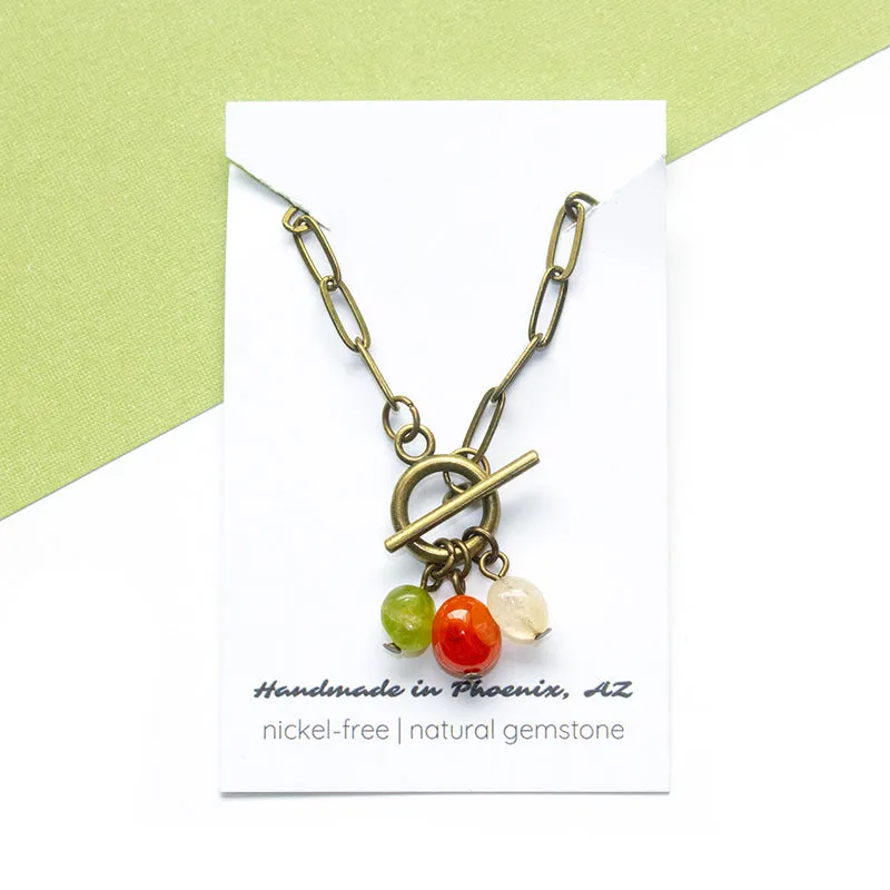 Rainbow Pebble Toggle Bracelet