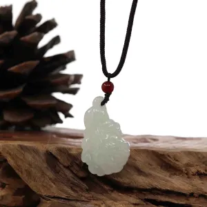 RealJade® Genuine White Nephrite Jade BaiCai (Lucky Cabbage) Pendant Necklace