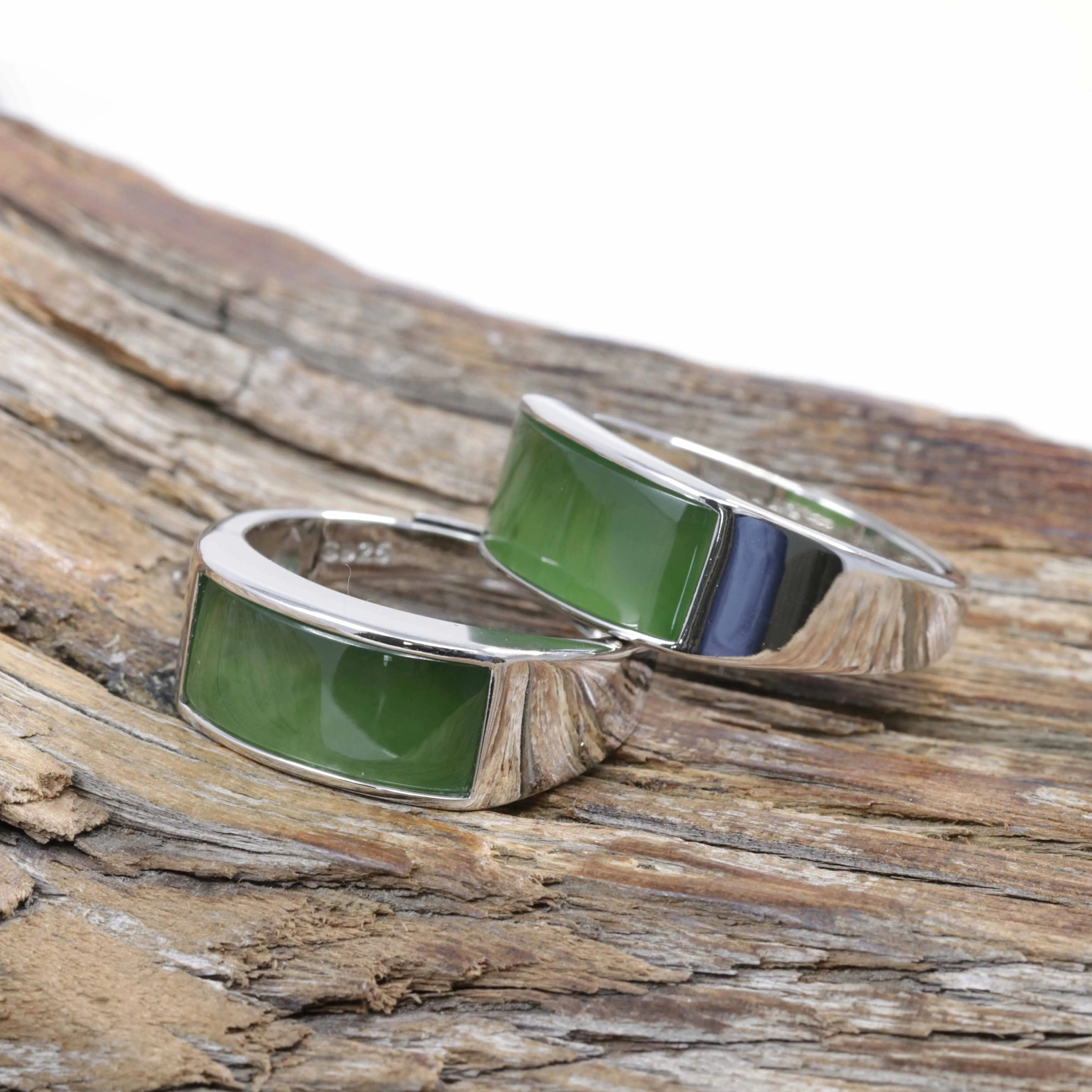 RealJade® "Signature Signet" Sterling Silver Real Green Nephrite Jade Classic Men's Ring