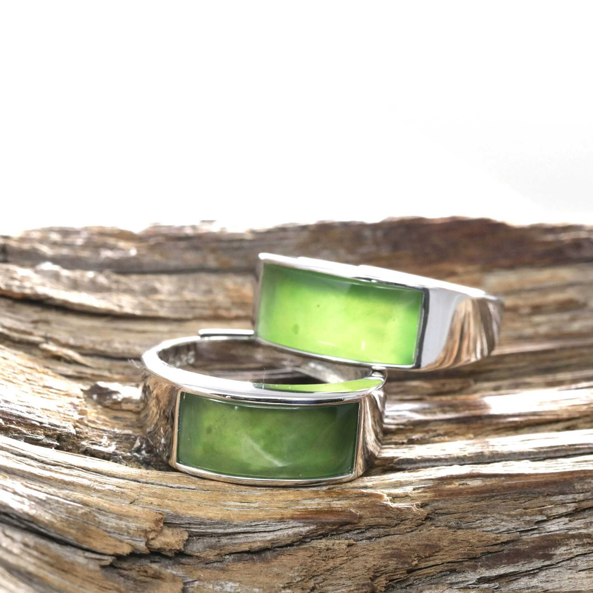 RealJade® "Signature Signet" Sterling Silver Real Green Nephrite Jade Classic Men's Ring