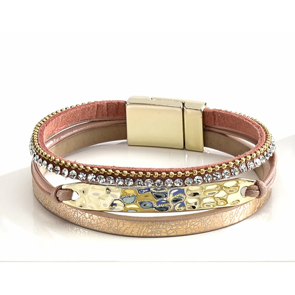 Rhinestone Multi-strap Bracelet, 4 Color choices