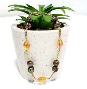 Rimma - Stunning Freshwater Pearls & Opal Crystals bracelet