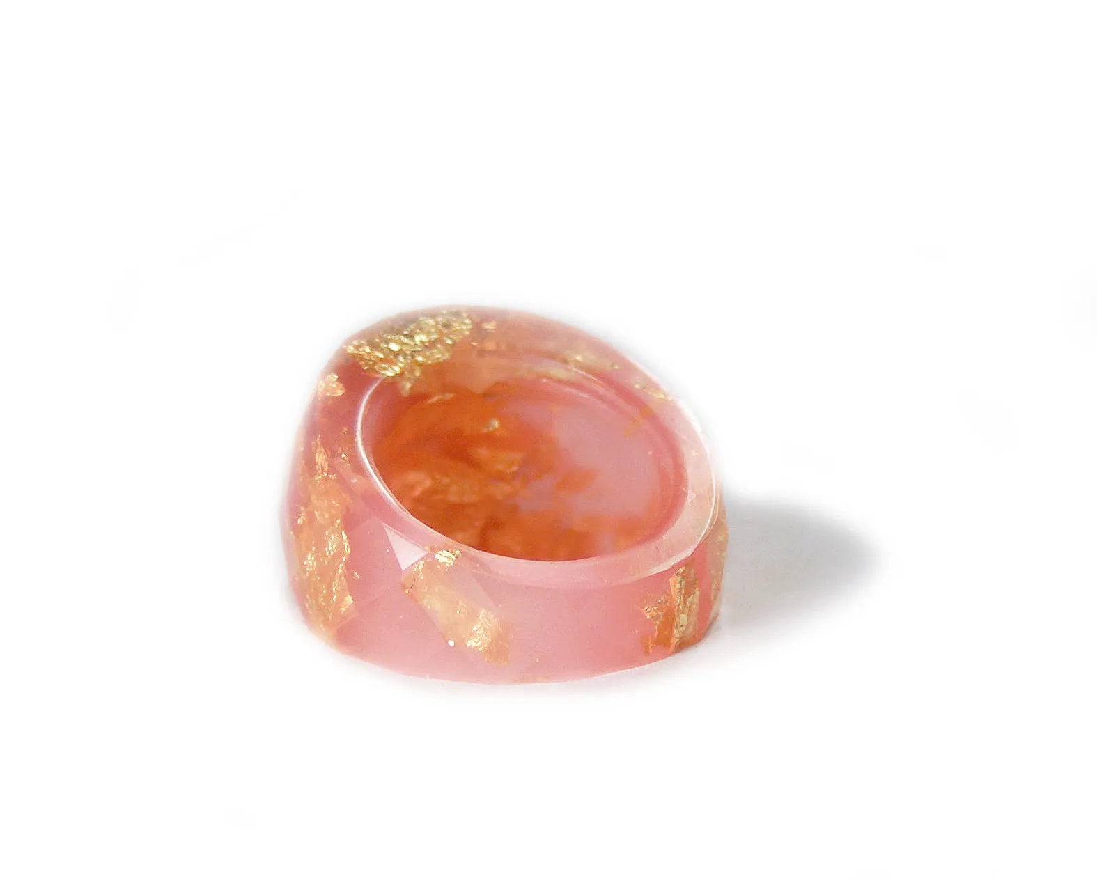 Rose Pink Gold Flake Ring, Sizes 6-9