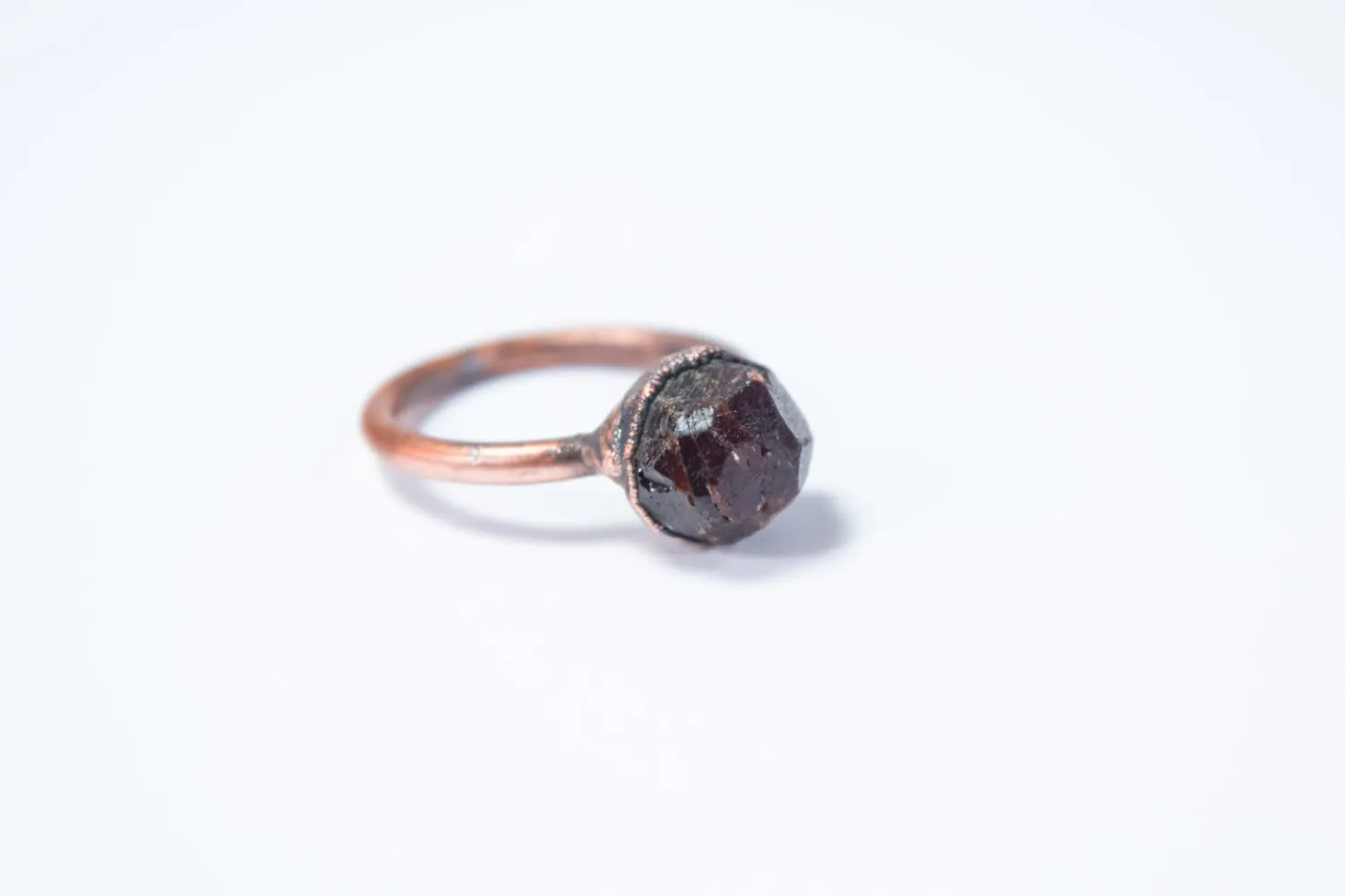 SALE Raw garnet ring | Deep Red Garnet ring