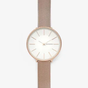 Skagen Ladies' Karolina Rose Tone Silk Mesh Watch SKW2726
