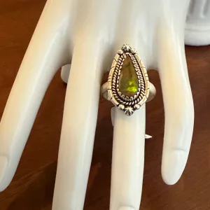 Southwest Rare Ammolite Sterling Silver Adjustable Ring Handmade New