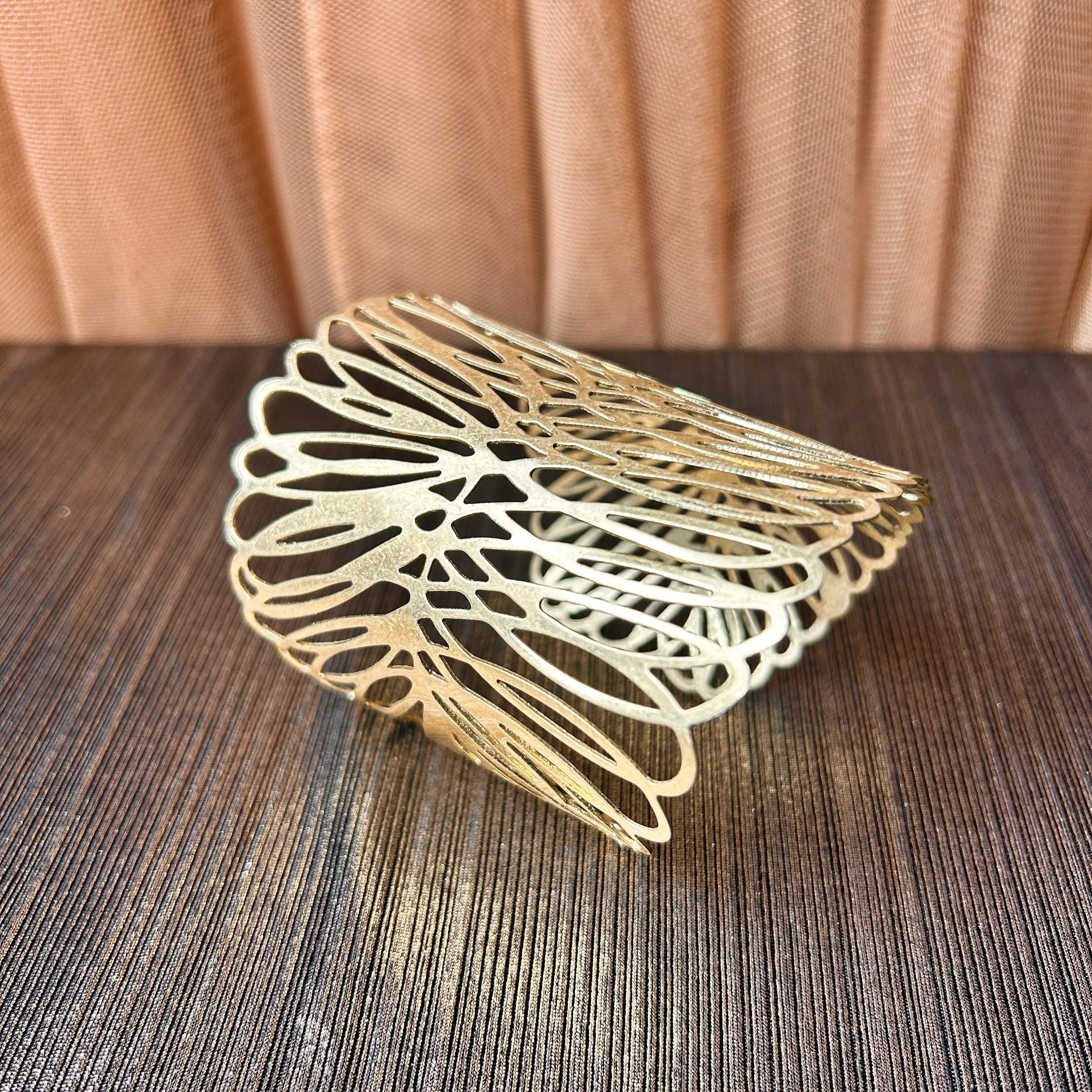 'Stefka' adjustable metal filigree cuff bracelet