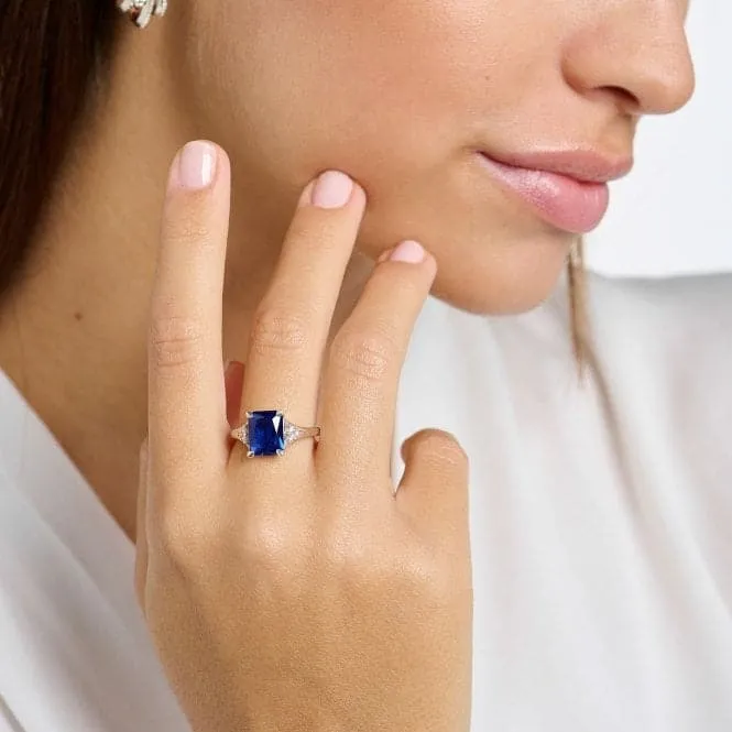 Sterling Silver Blue Stone Ring TR2362-166-1