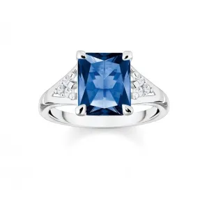 Sterling Silver Blue Stone Ring TR2362-166-1