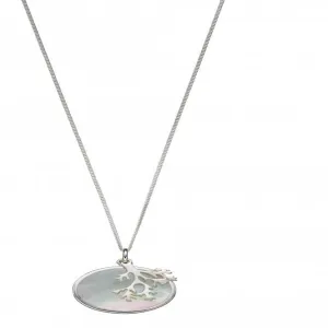 Sterling Silver Coral Pendant With Mop P4836W