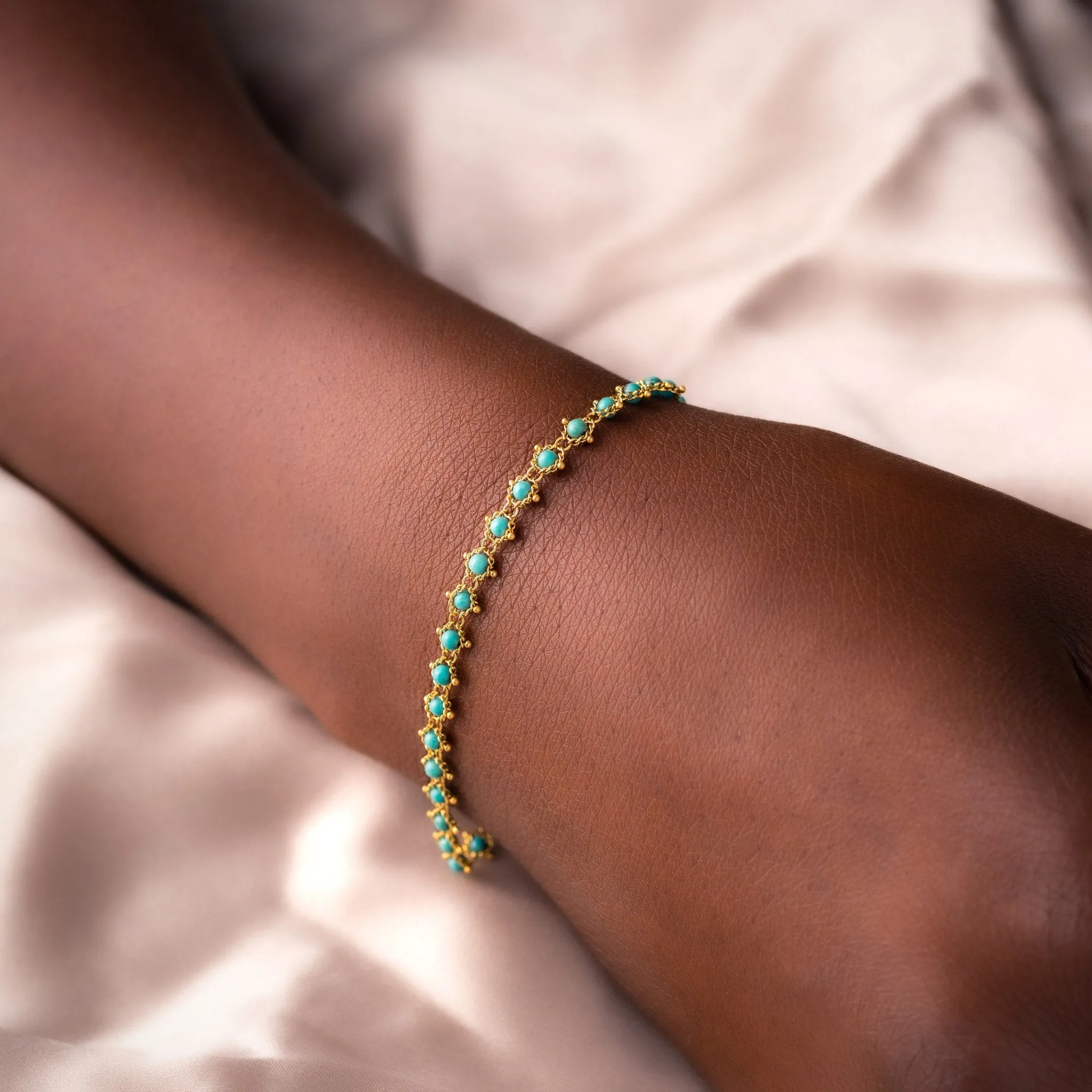 Textile Bracelet in Turquiose