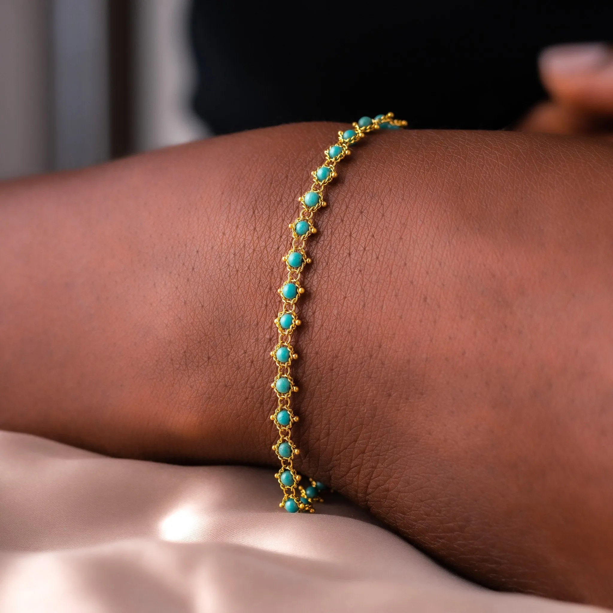 Textile Bracelet in Turquiose