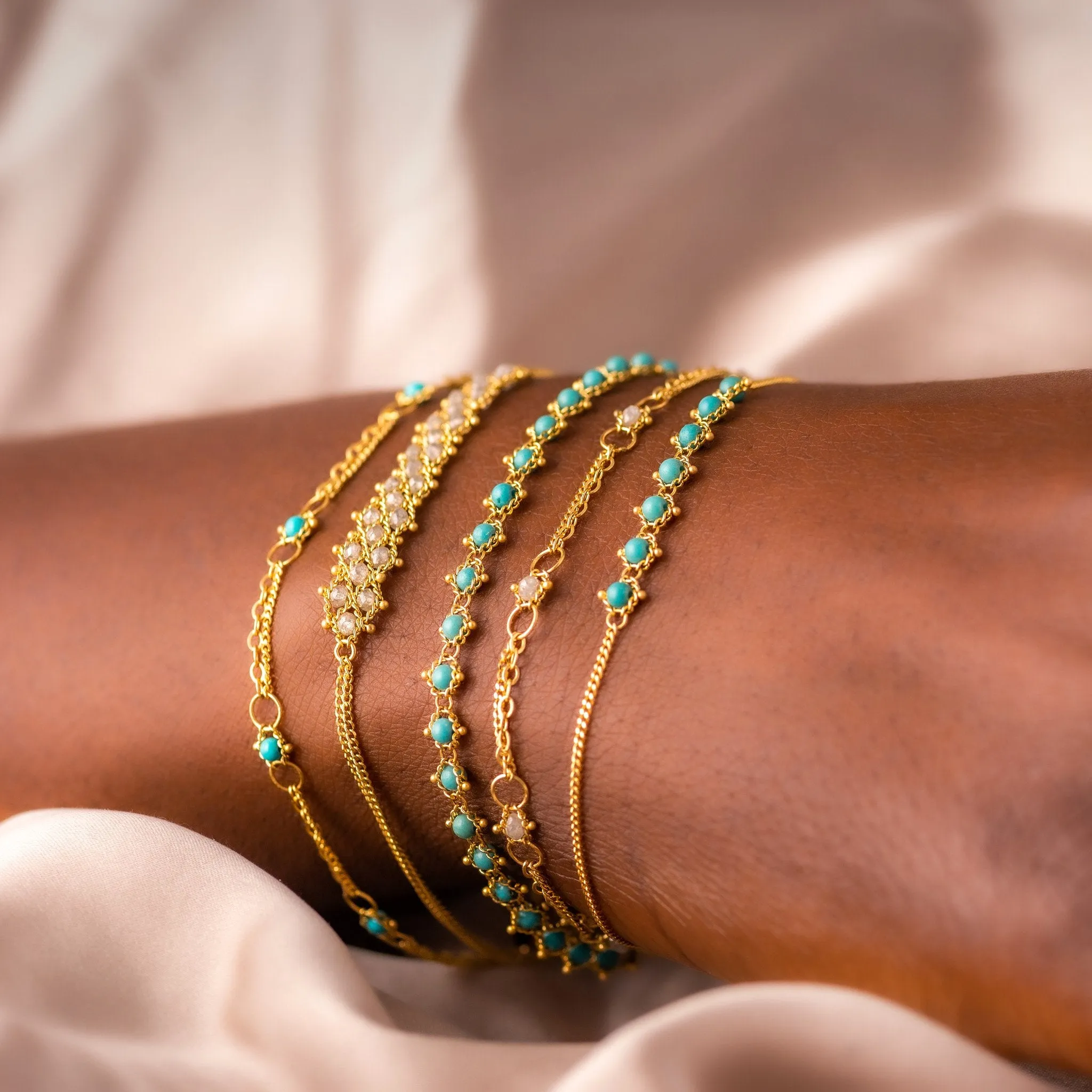 Textile Bracelet in Turquiose