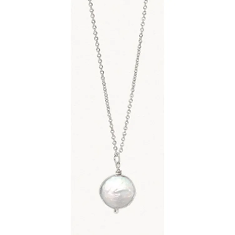Thank You/Coin Pearl Silver Necklace