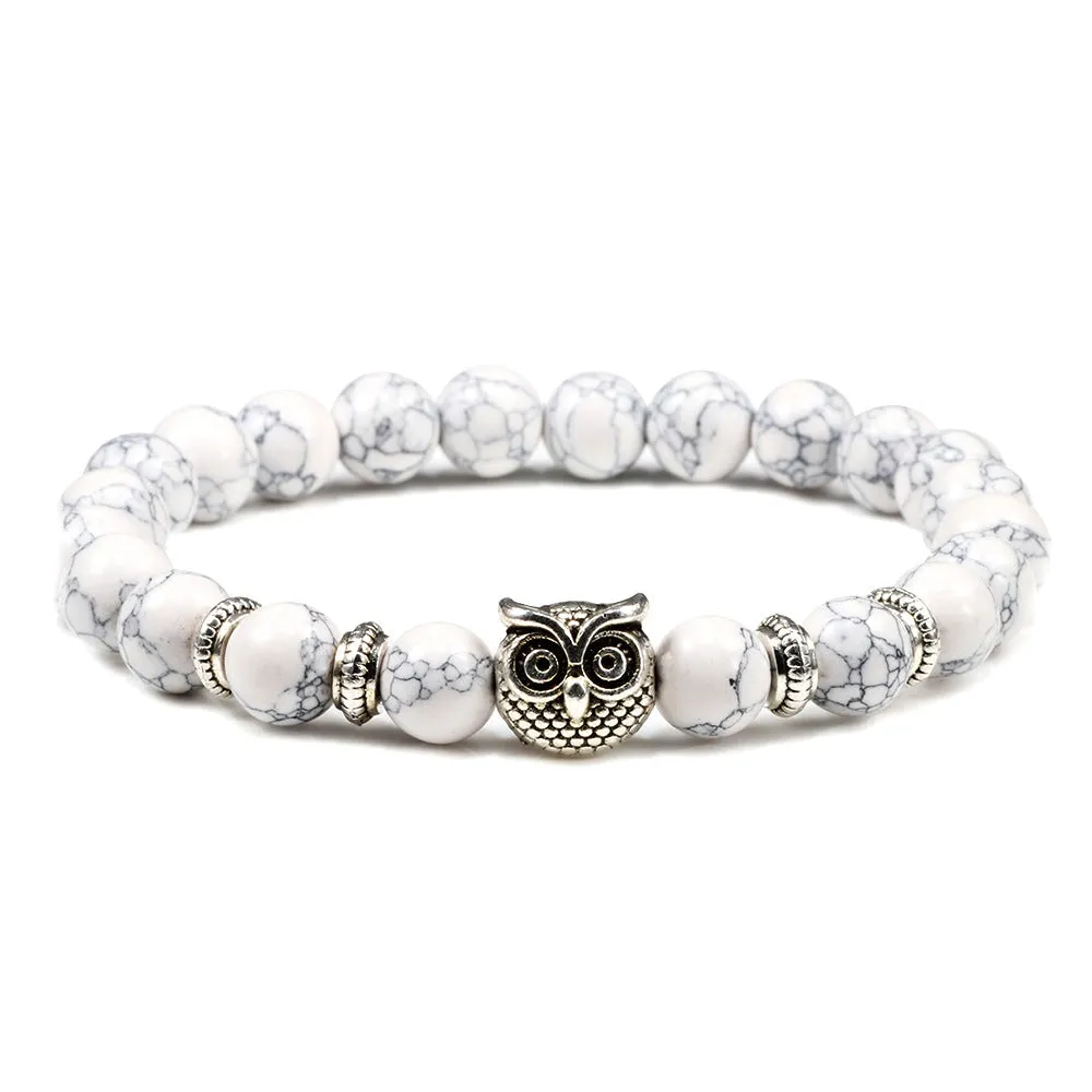Turquoise Beaded Owl Yoga Bracelet